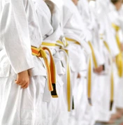 students martial arts training