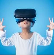 a kid with virtual reality headset